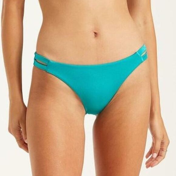 Billabong Sol Searcher Tropic Shore Teal Side Tab Bikini Bottoms Size Large - Picture 1 of 4